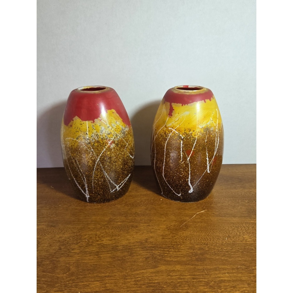 Art Glass Vintage Hand Painted Pendant Light Lamp Shade Floral